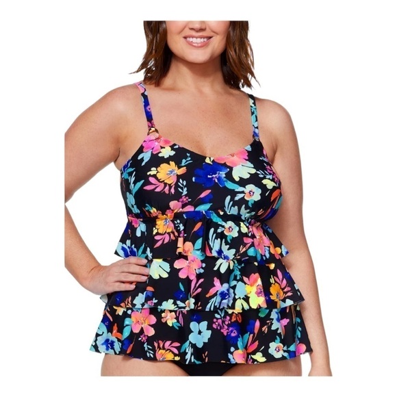 Island Escape Triple-Tier Tankini Top NWT - Picture 1 of 6